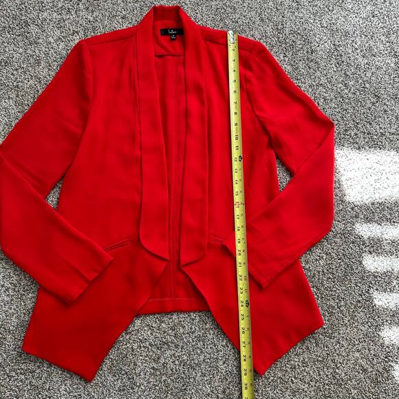 Lulu's Miss Punctuality red open-front blazer jacket size M - Picture 9 of 11